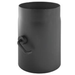 Tubo recto con regulador de tiro incorporado lacado en negro