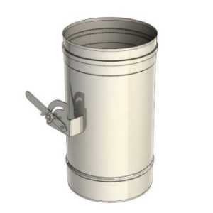 Tubo recto con regulador de tiro incorporado en acero inoxidable 316