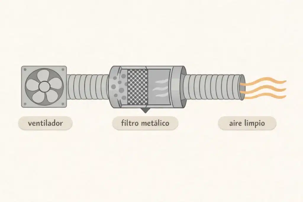 filtro metálico para chimenea