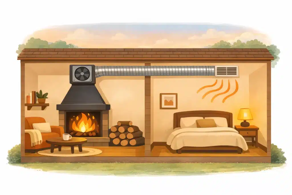 distribuir calor chimenea