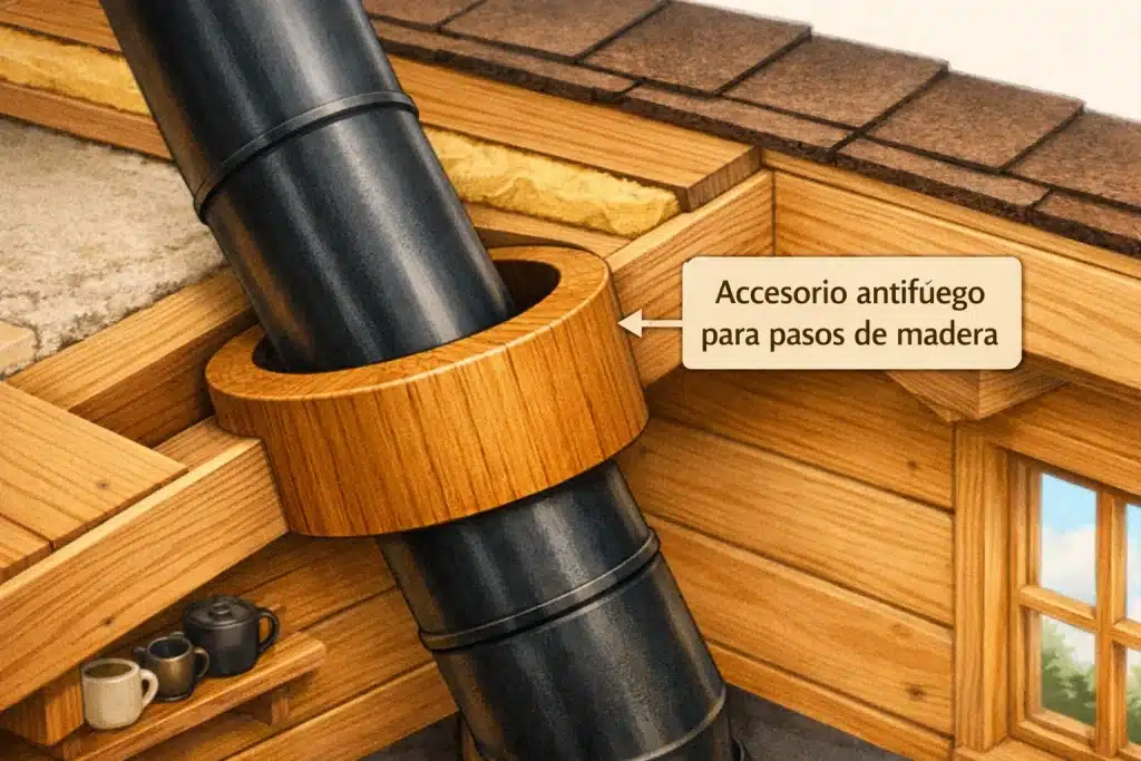 qué es un paso de madera para chimenea