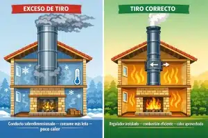 exceso de tiro chimenea